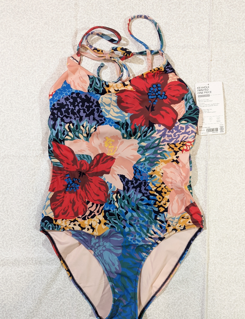 Nwt Athleta Keyhole Printed One Piece Swimsuit